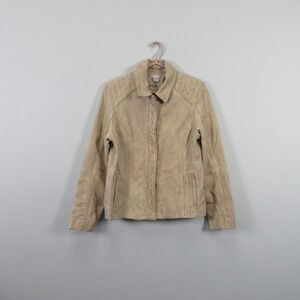 Carbon2Cobalt Genuine Lamb Leather Jacket Mens Medium Tan Button Front